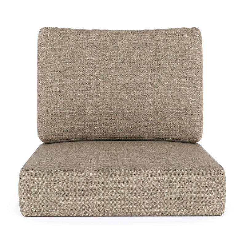 Amala Sunbrella® Outdoor Deep Seating Cushion, Sunbrella® Cast Shale Plainweave, 25" W x 25.5" D
