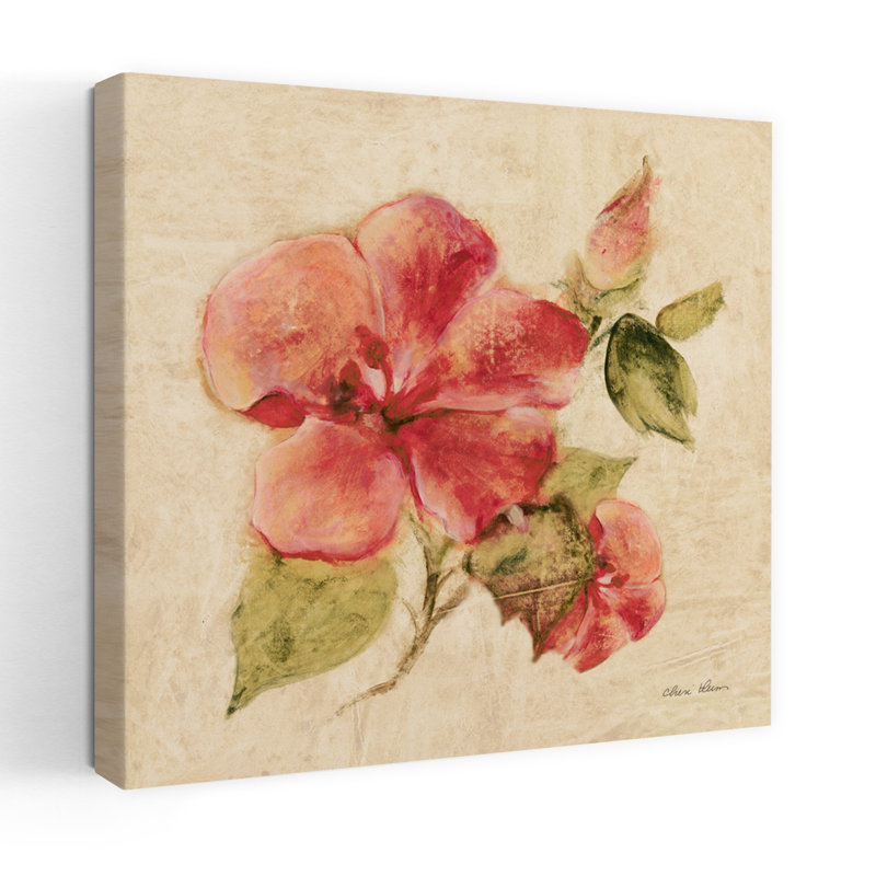 Fleurs tropicales lumineuses II, art hibiscus, H 18 po x l 18 po