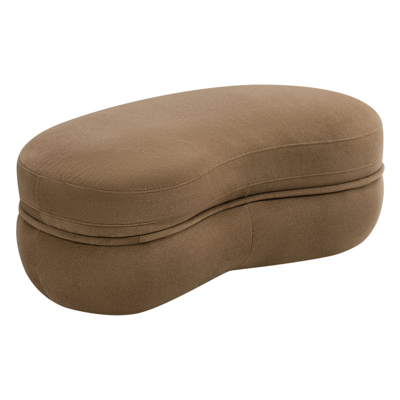 Pouf capitonné d'inspiration vague moderne, Brown Velvet