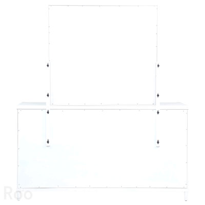Commode blanche à 8 tiroirs avec miroir, collection Robinson - Finition blanche