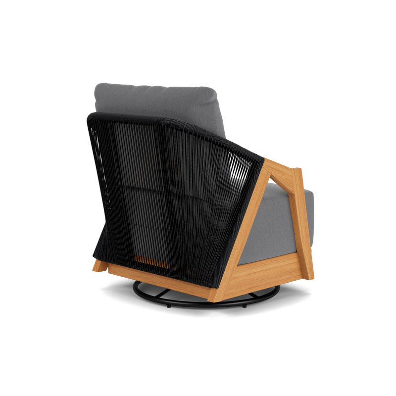 Alpine Outdoor Teak Swivel Armchair, Remy Graphite