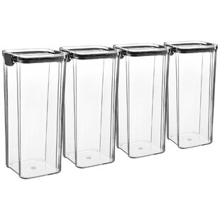 NEOFLAM Airtight Smart Seal Food Storage Container (Set of 3, Rectangle), Crystal Clear Body, Modular, Stackable, Nestable Design