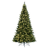 Vickerman 5.5' X 37" Chapel Pine Artificial Christmas Half Tree With 619 Pvc Tips, 250 Ul Dura-Lit® Led Warm White Mini Lights, Hinged Branches And Folding Metal Stand