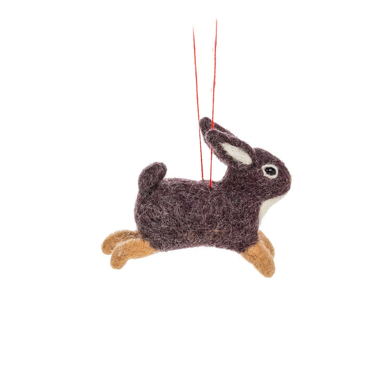 Ornement suspendu à lapin sautant