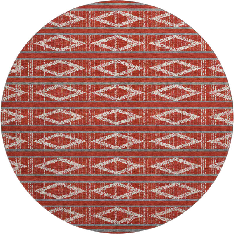 Tapis géométrique de qualité supérieure lavable à la machine Diskin AMF1029, Rond 8 pi