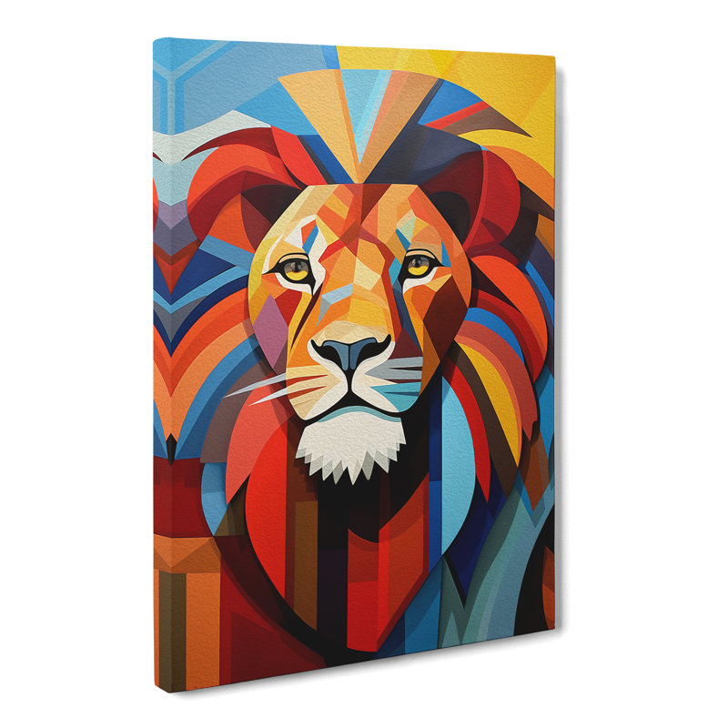 Lion Constructivism Art No.3 - No Frame Print, 50cm H x 35cm W x 3cm D
