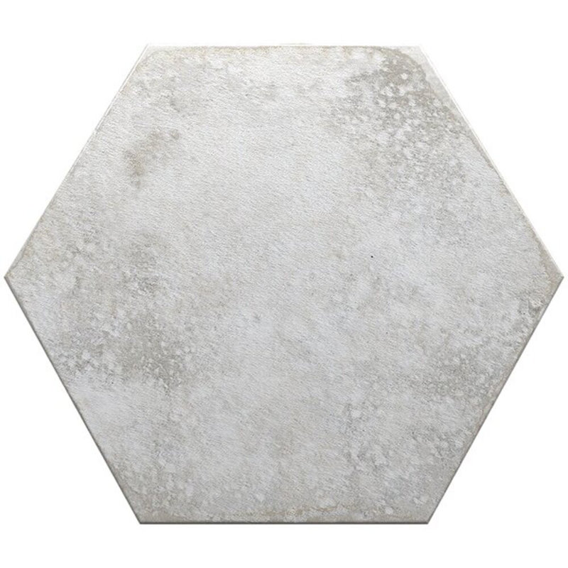 Kalay 9" Hexagon Polished Porcelain Tile, White