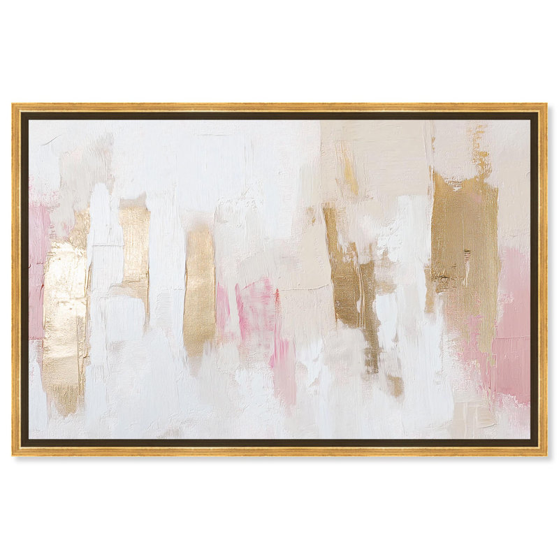 «Rustic Elegance II», art abstrait pastel sur toile par Art Remedy, Cadre doré, H 31 po x l 46 po
