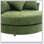 Modern Round Swivel Accent Chair with Storage Ottoman and Four Pillows for Cozy Living Room Relaxation