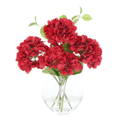 Hydrangea Arrangement in Moon Vase