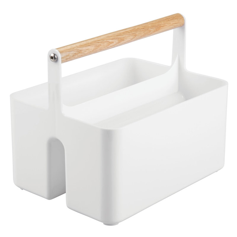 Fourre-tout divisé avec poignée, Blanc/naturel
