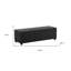  Banc de rangement rembourré en similicuir noir de 54 pouces avec plateau rabattable-133229475-133229473