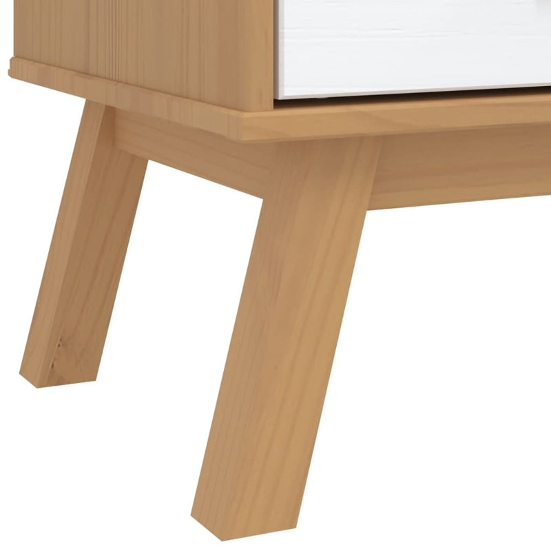 Pine Wood Wardrobe, White/Brown