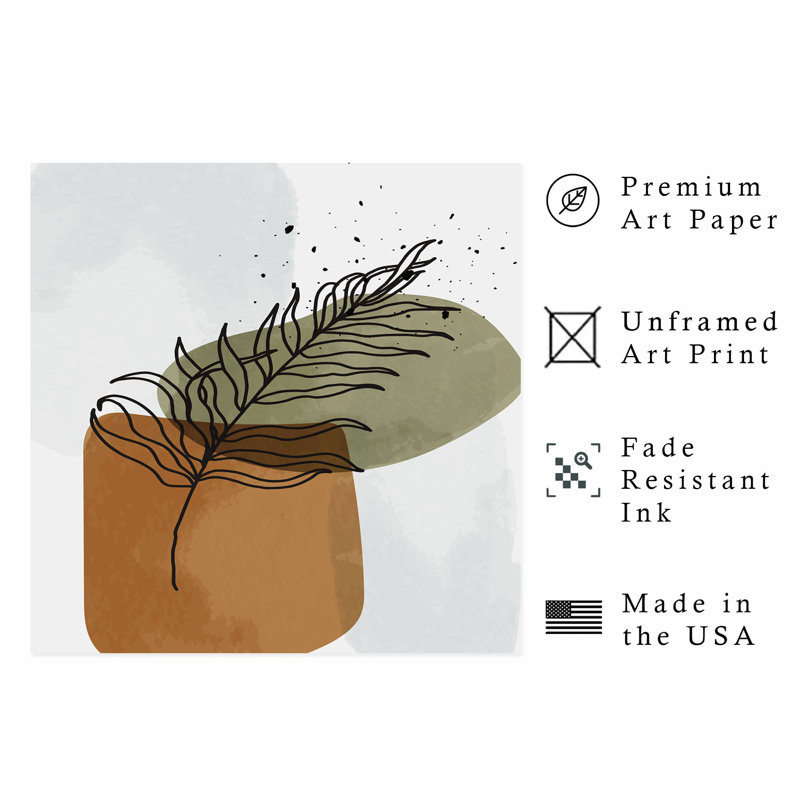 «Botanical Leaf Bohemian Bohemian», reproduction d'art non encadrée, H 10 po x l 10 po