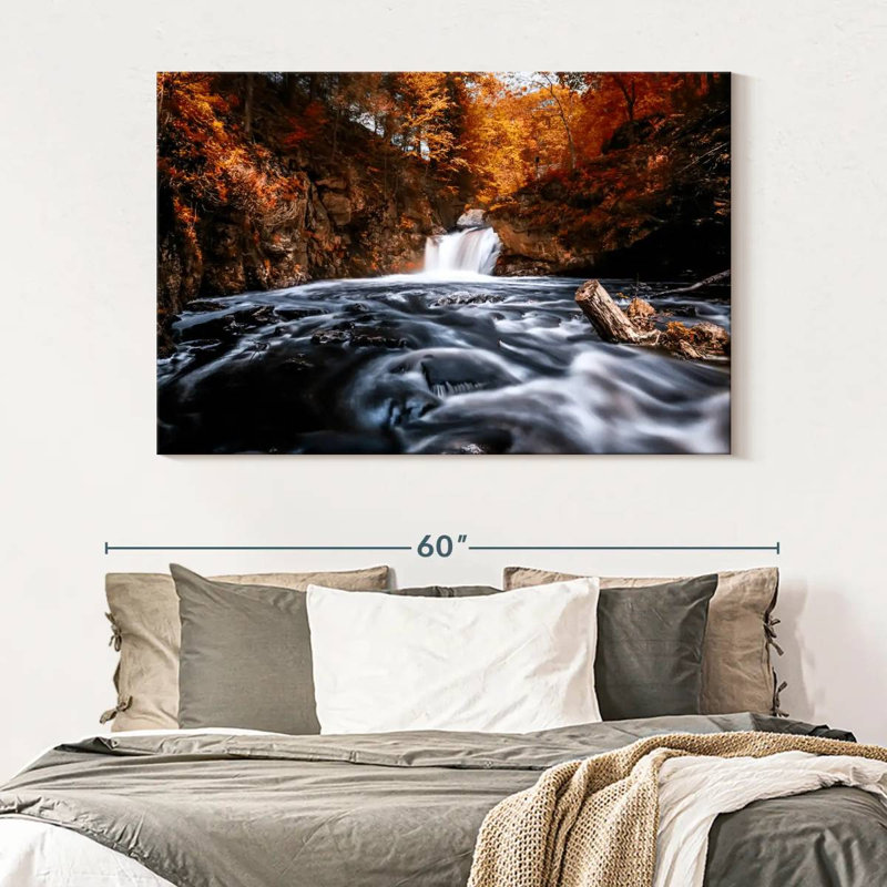 Alvord Doane's Falls Waterfall Scene, 34" H x 51" W