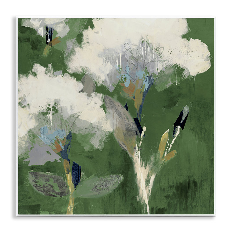 Art mural abstrait avec bourgeons botaniques par Liz Jardine
