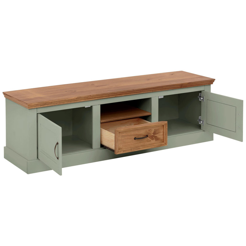 Riam 160cm Sideboard, Green/Stained Wax