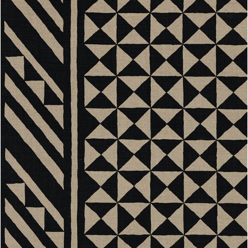 Tissu Nuba, Noir/naturel
