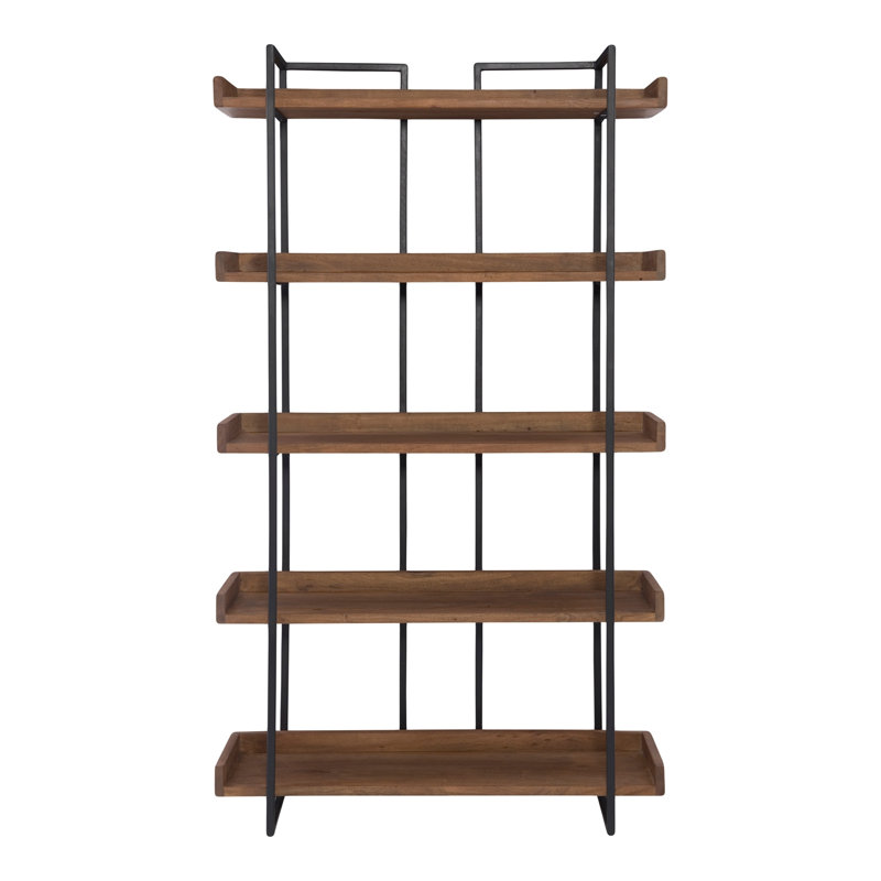 Bibliothèque, bois, structure en fer