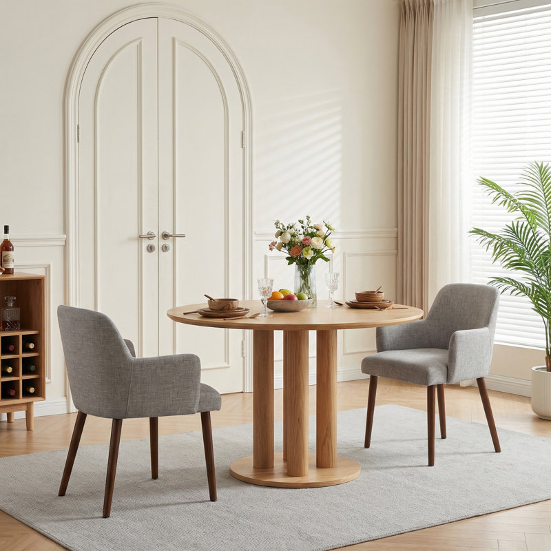 Chaise d'appoint rembourrée en bois massif avec accoudoirs, Gris