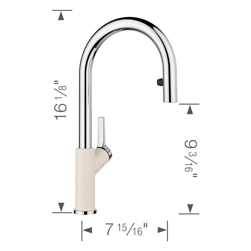 Urbena Pull-Down Dual-Spray Kitchen Faucet, Soft White/Chrome