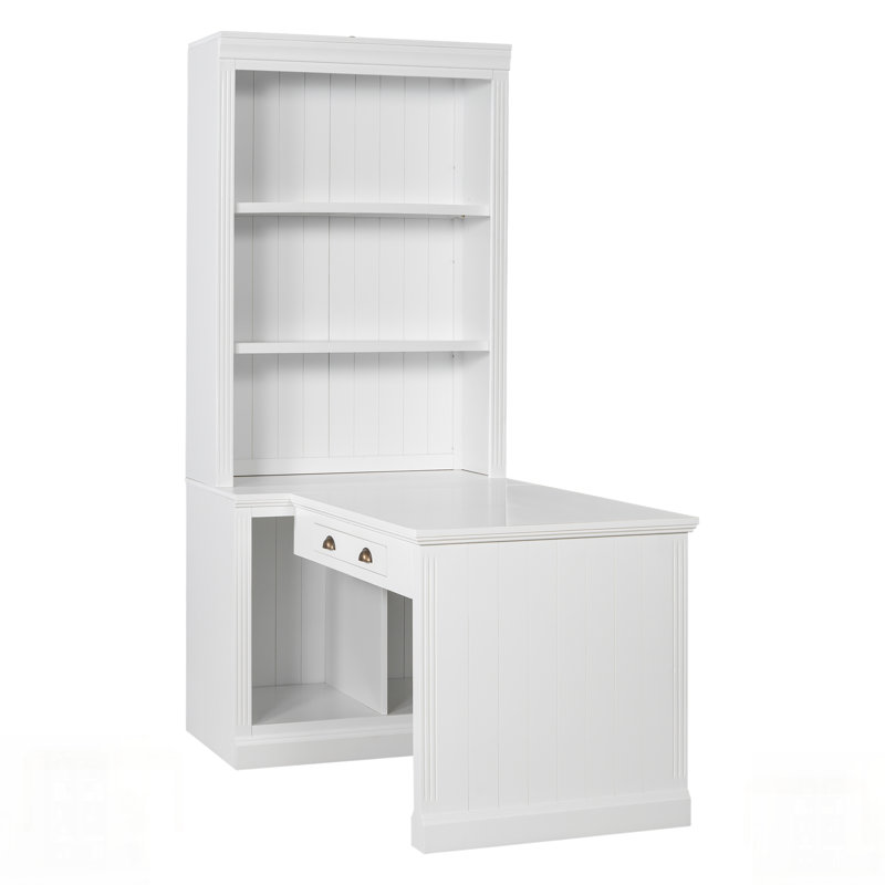 Grande bibliothèque avec bureau, bibliothèque moderne avec bureau d'étude, poste de travail avec tablette de rangement et éclairage à DEL pour le bureau à domicile