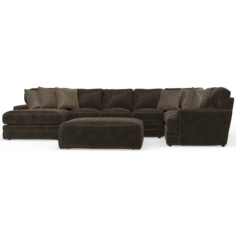Blain 4 - Piece Upholstered Sectional including 9 Accent Pillows and 1 Cocktail Ottoman, Right Hand Facing
