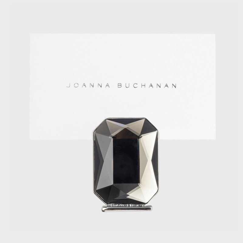 Single gem placecard holder, gray