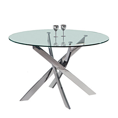 Shirlene Round Glass Top Dining Table
