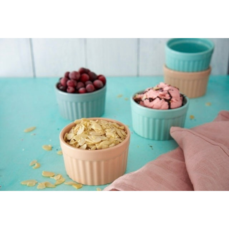 Kook 10 oz. Porcelaine ronde en céramique, Pêche et crème