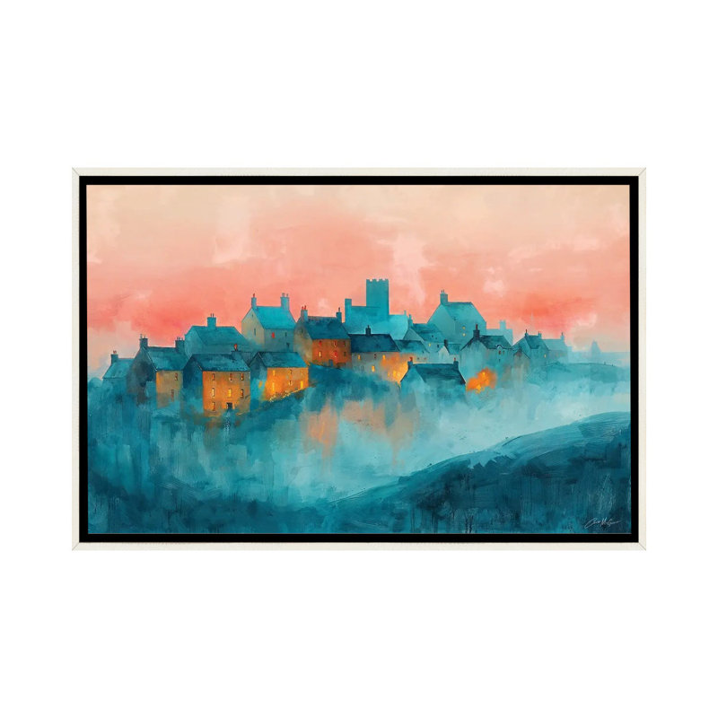 A Castle Town, Irlande. - Reproduction d'art mural encadrée, H 32 po x l 48 po, Reproduction encadrée sans passe-partout