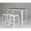 Tabouret de comptoir blanc thermolaqué - 2 pièces, métal