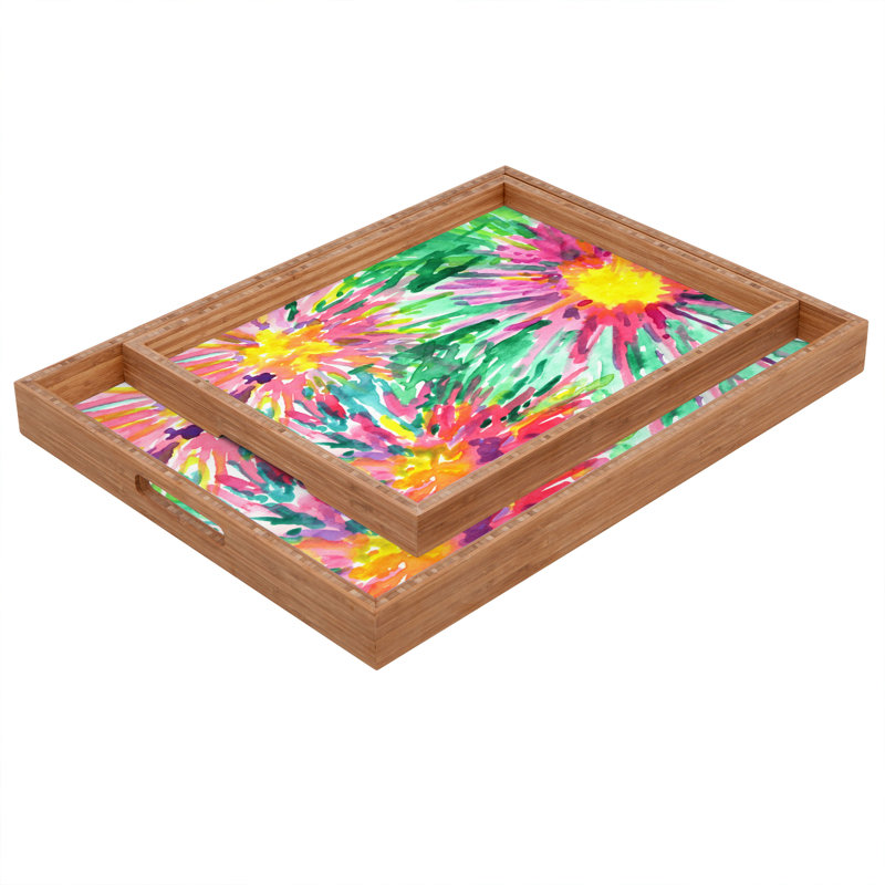 Joy Laforme Wood Tray, 1.75" H x 18" W x 14" D