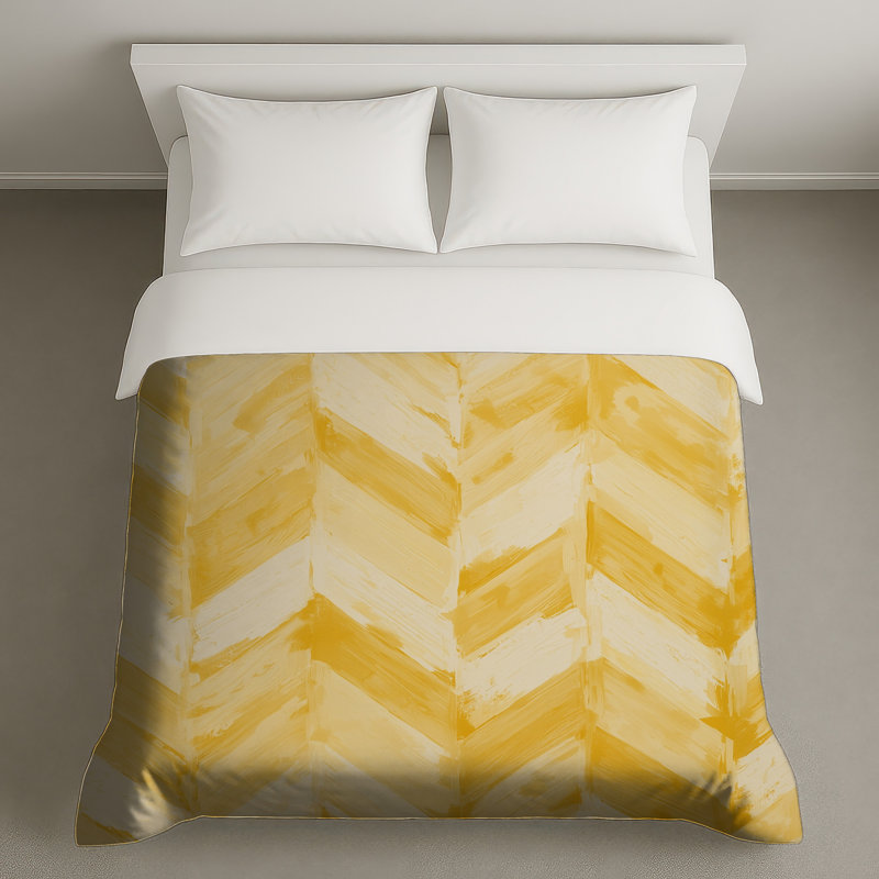Yellow Chevron Pattern Duvet Covers, King