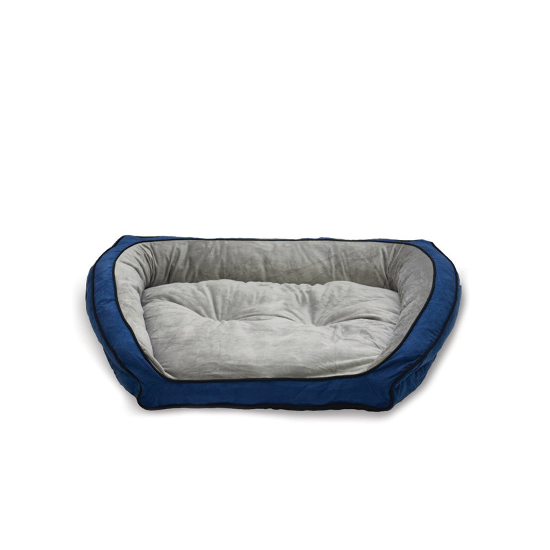 Lit-coussin pour chien canapé, Petit (l 30 po x P 21 po x H 7 po), Bleu/Gris