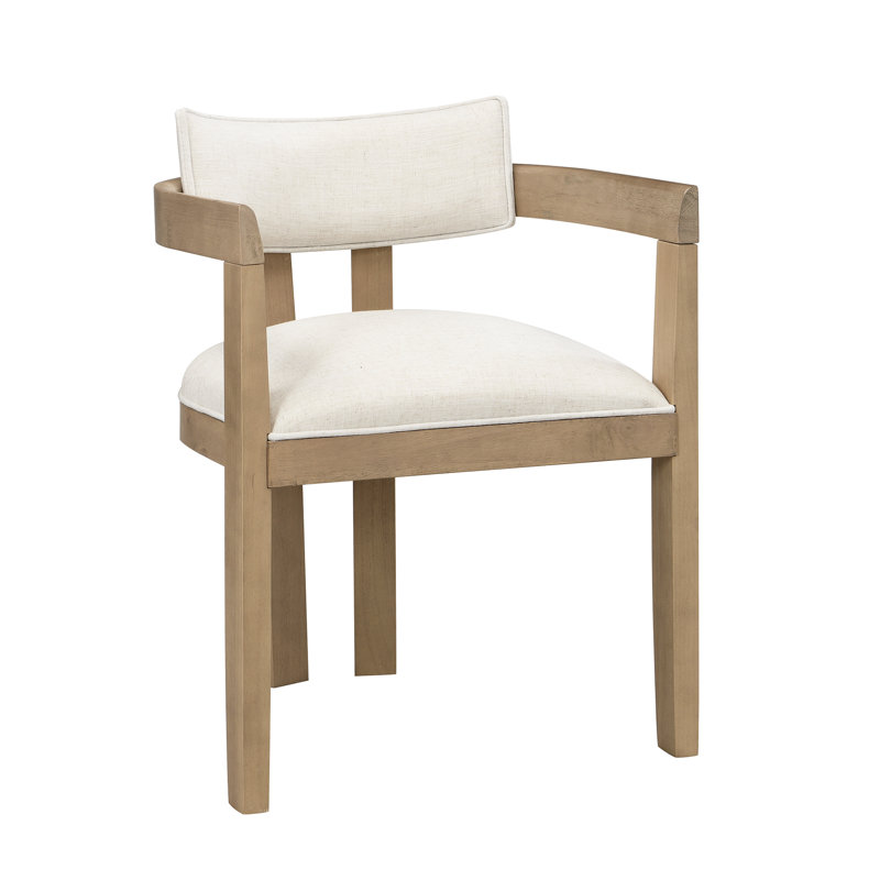 42.5cm H Linen Upholstered Upholstered Back Armchair, 2, Natural