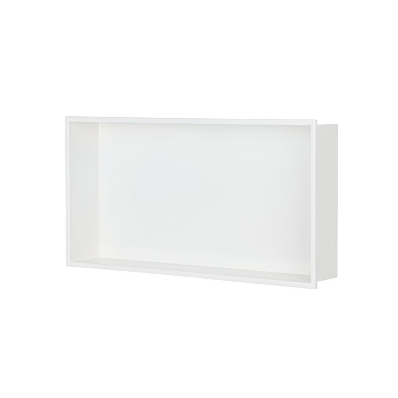 24.4" White Stainless Steel Rectangular Recessed Shower Niche
