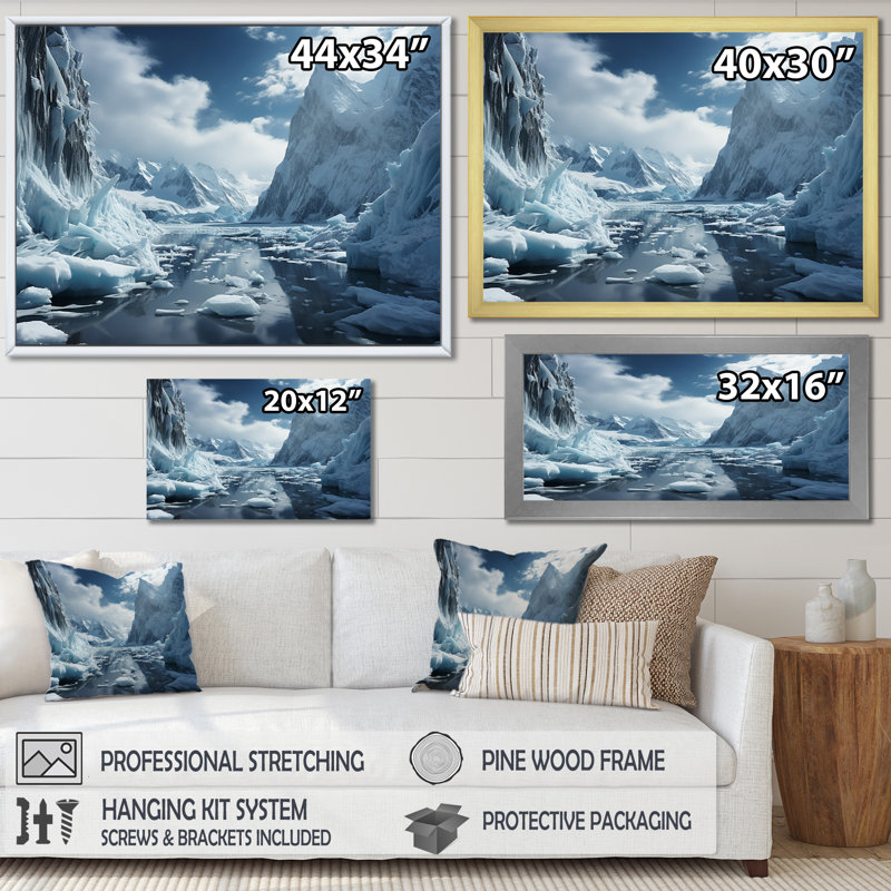 Birute Glacier Glacial Majesty - impression, H 12 po x l 20 po, Toile tendue