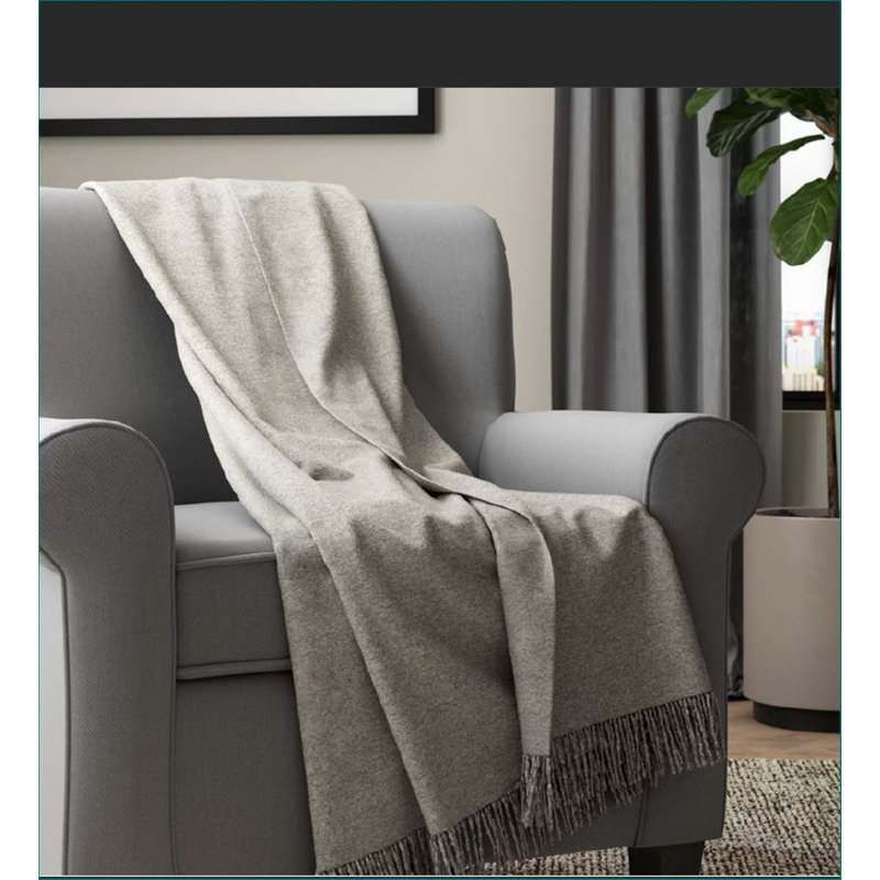 Hand Woven Throw Blanket, Gray