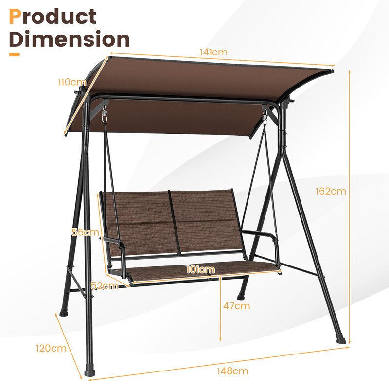 Bulat 2 Person Porch Swing