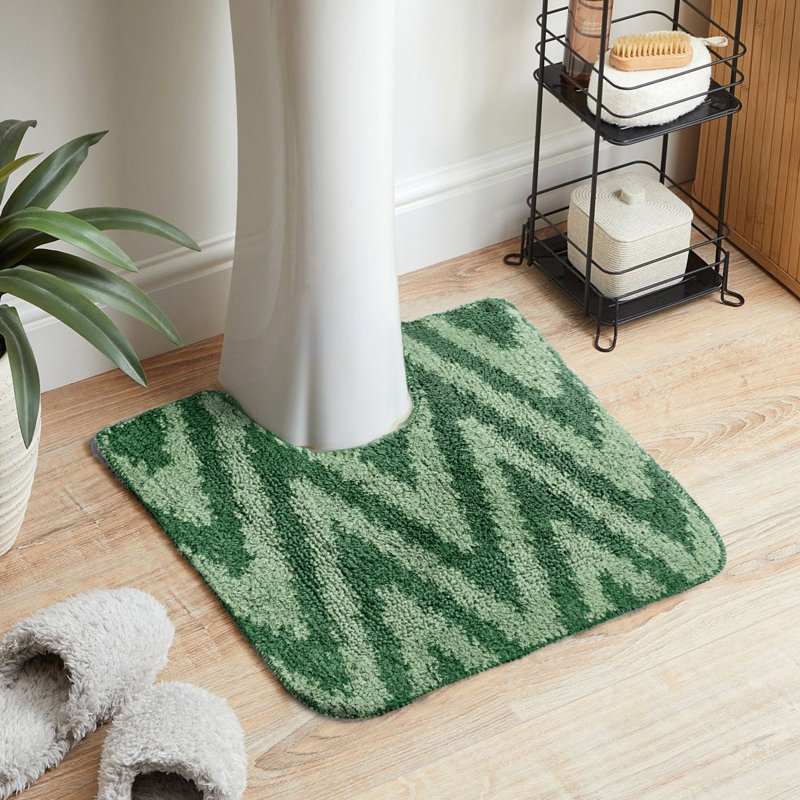Sedric Polypropylene Plastic Non-Slip Bath Mat, Emerald