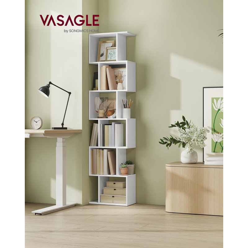 Bookshelf, 6-Tier Bookcase, (6 Shelves) 191cm H x 40cm W x 24cm D, White