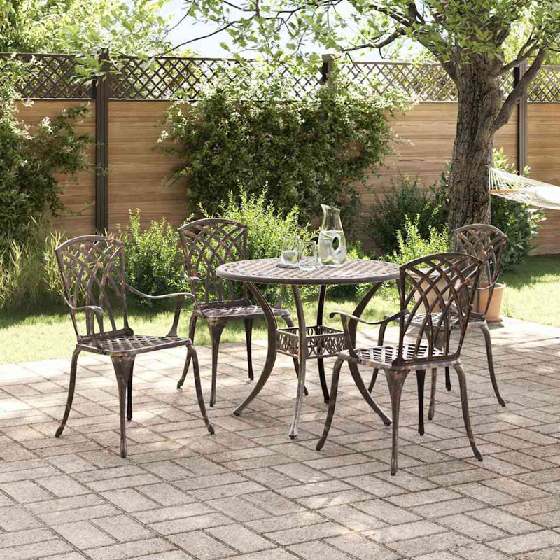 4 - Person Patio Dining Set with Square Table, Bronze