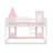Twin Over Twin Castle Bunk Bed with Ladder - Pink