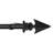 Deco WIndow Curtain Rods for Windows, 66" - 120" Extendable Metal Drapery Rod, Adjustable Curtain Rod with Decorative Arrow Finials for Living Room Bedroom, Black Matt-683627086-683627091