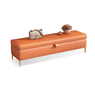 Banc rembourré orange