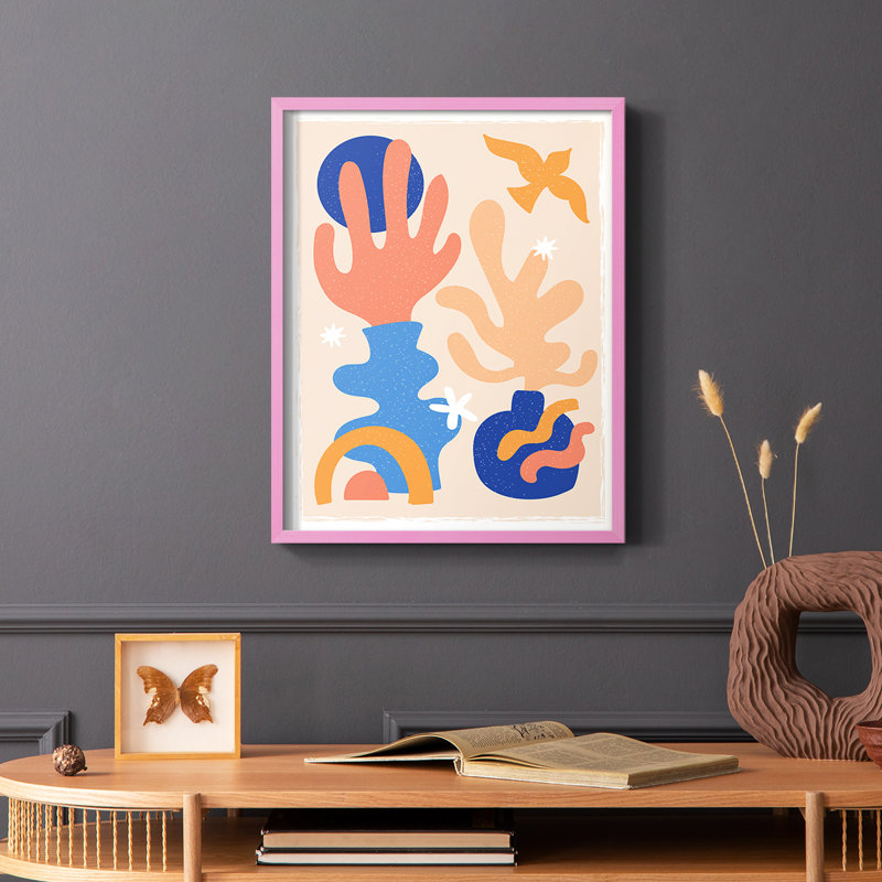 Matisse CDLXII, reproduction encadrée - bois massif, H 10 po x l 8 po, Cadre photo rose simple