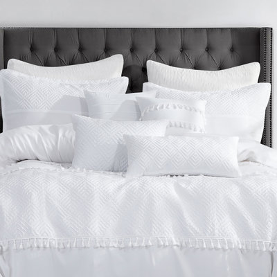 White Microfiber 7 Piece Comforter Set