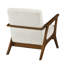 Fauteuil contemporain tapissier en chenille tissé beige, structure en bois massif châtaignier, largeur de l'accoudoir de 3 po, fauteuil avec roulement de charge de 300 lb avec une profondeur de produit de 27,5 po, poids-1231247328