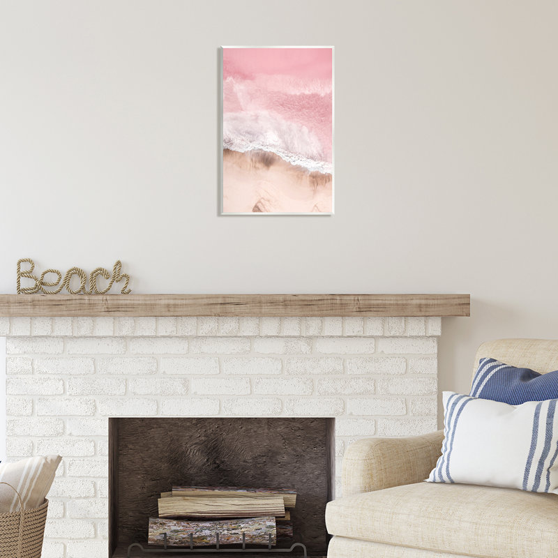 Conception d'art sur toile Stupell Industries, bord de mer rose par Sissi et Seb, H 19 po x l 13 po x P 0,5 po